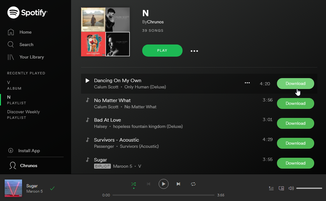 how to download songs on spotify on chromebook