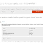 Skype For Business Server 2015 Cumulative Update July 2019 